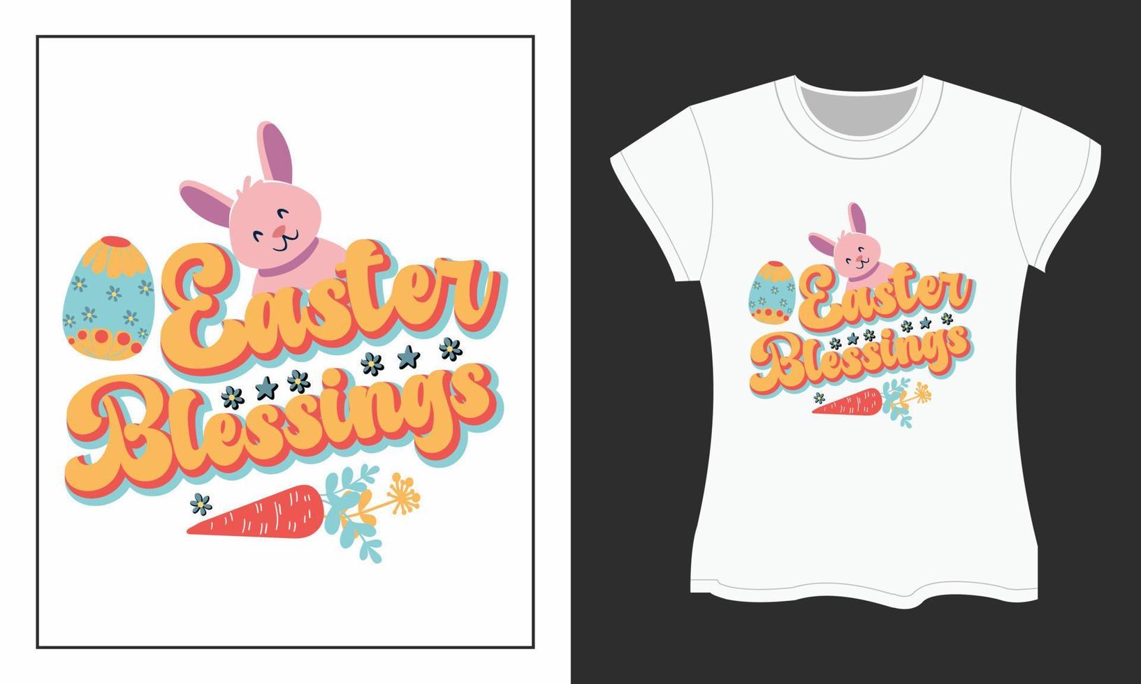 Retro Easter Day SVG T-shirt Design vector