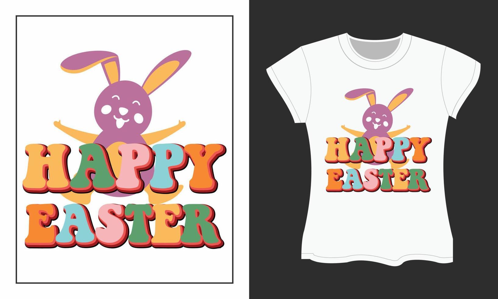 Happy Easter Retro Sublimation Design. vector