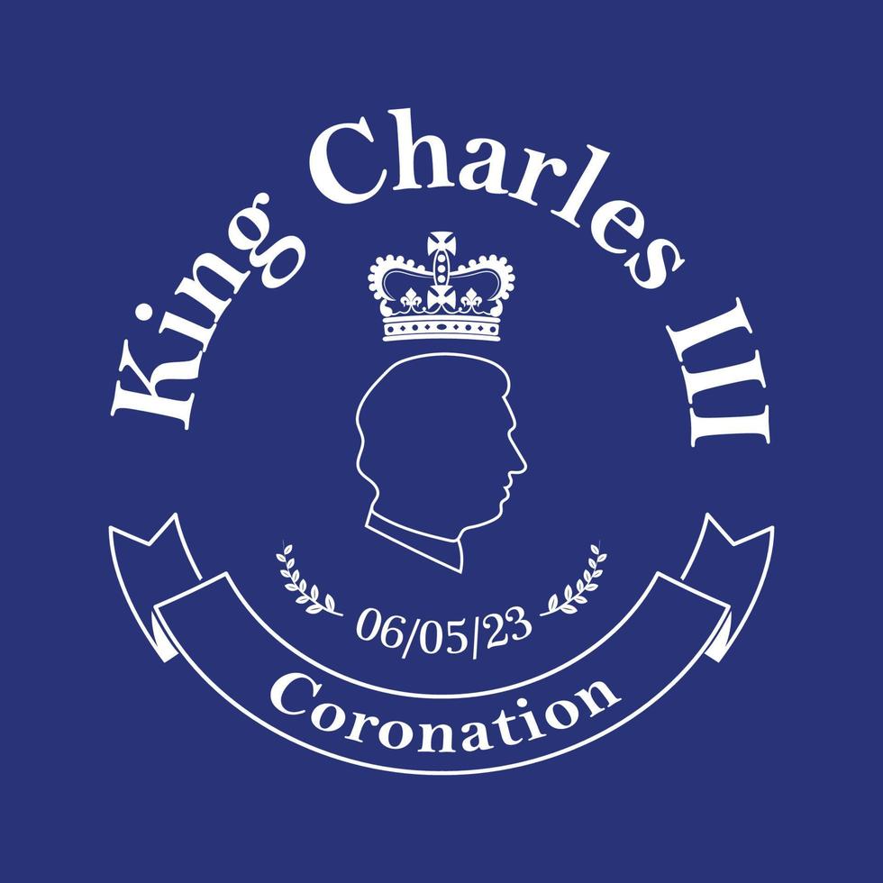 King Charles III Coronation - Prince Charles of Wales becomes King of England vector