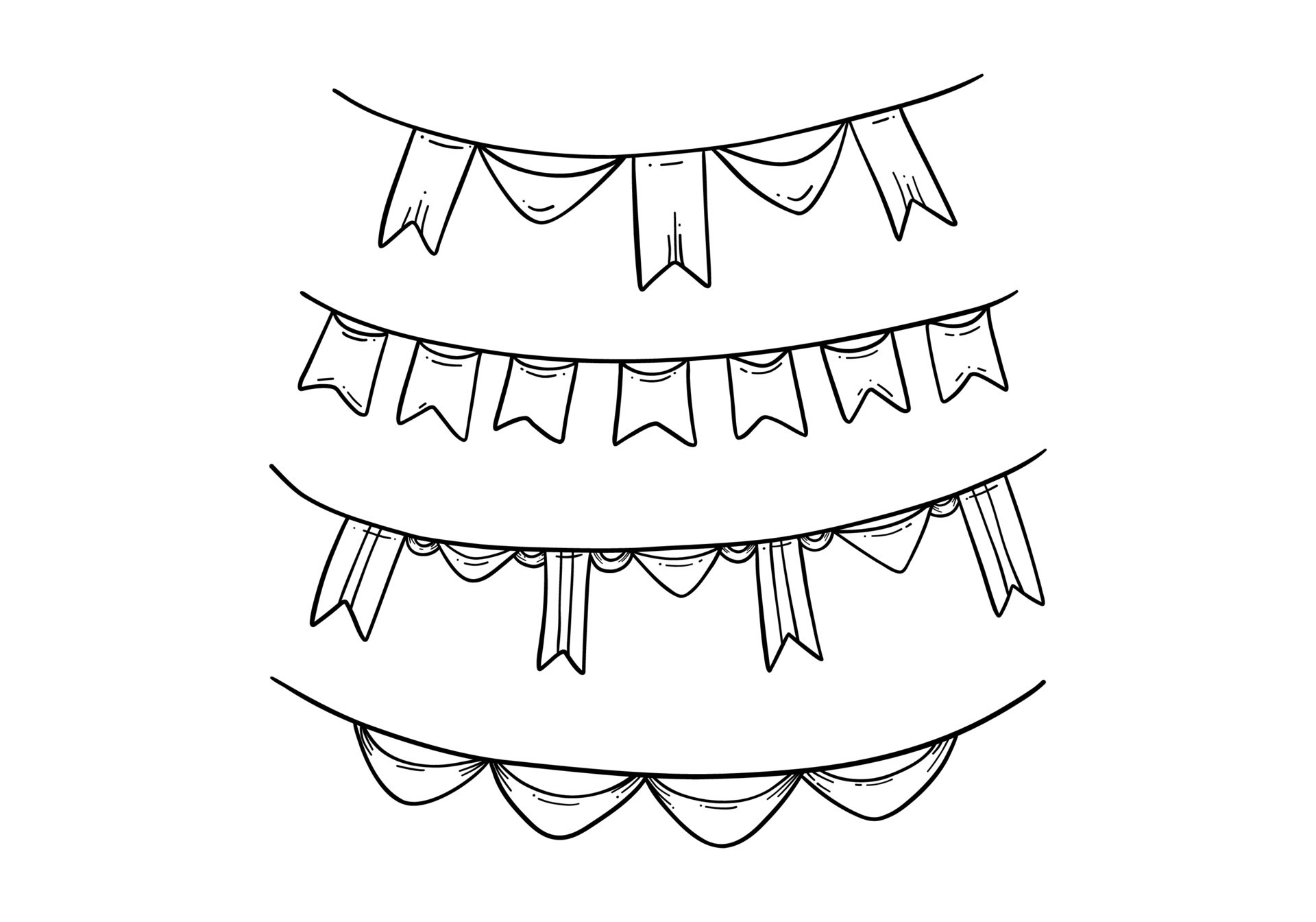 doodle festival pennant flag banner hanging decoration 20542599 Vector