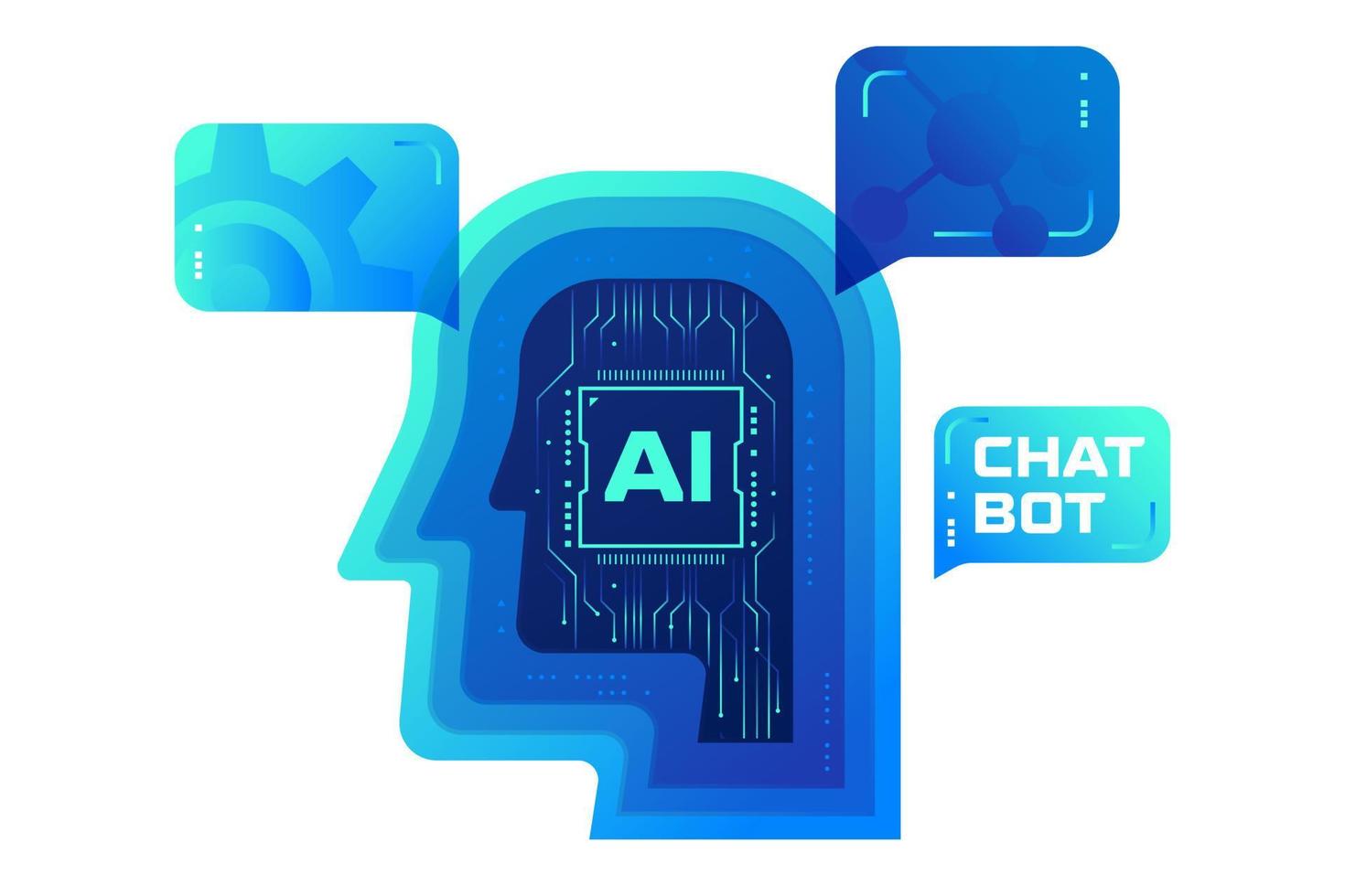 AI Chatbot Concept Illustration vector