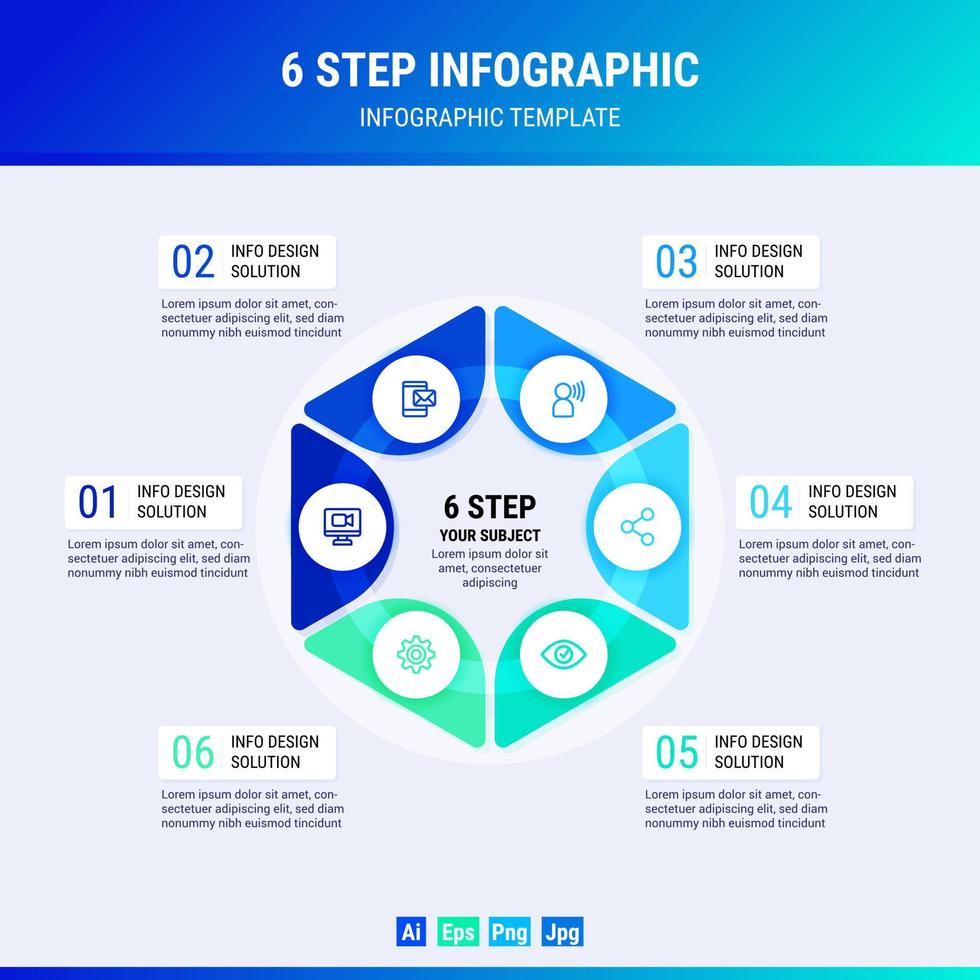 6 Step Infographic vector