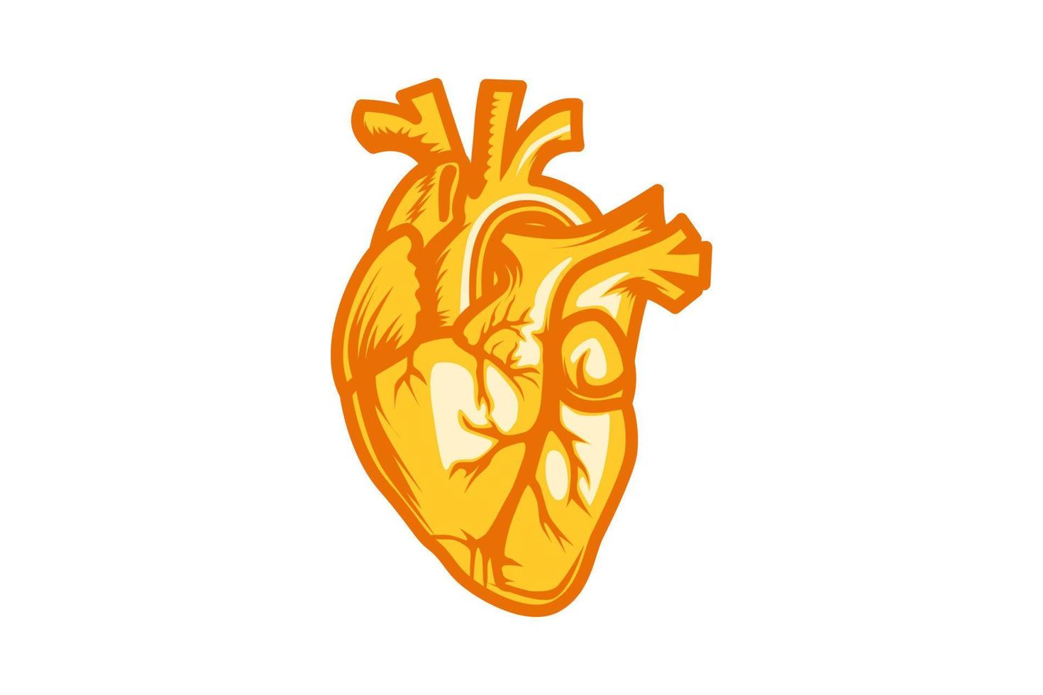 Gold Heart medic vector