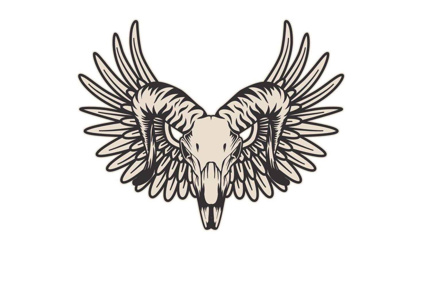 Rams head with wings vector