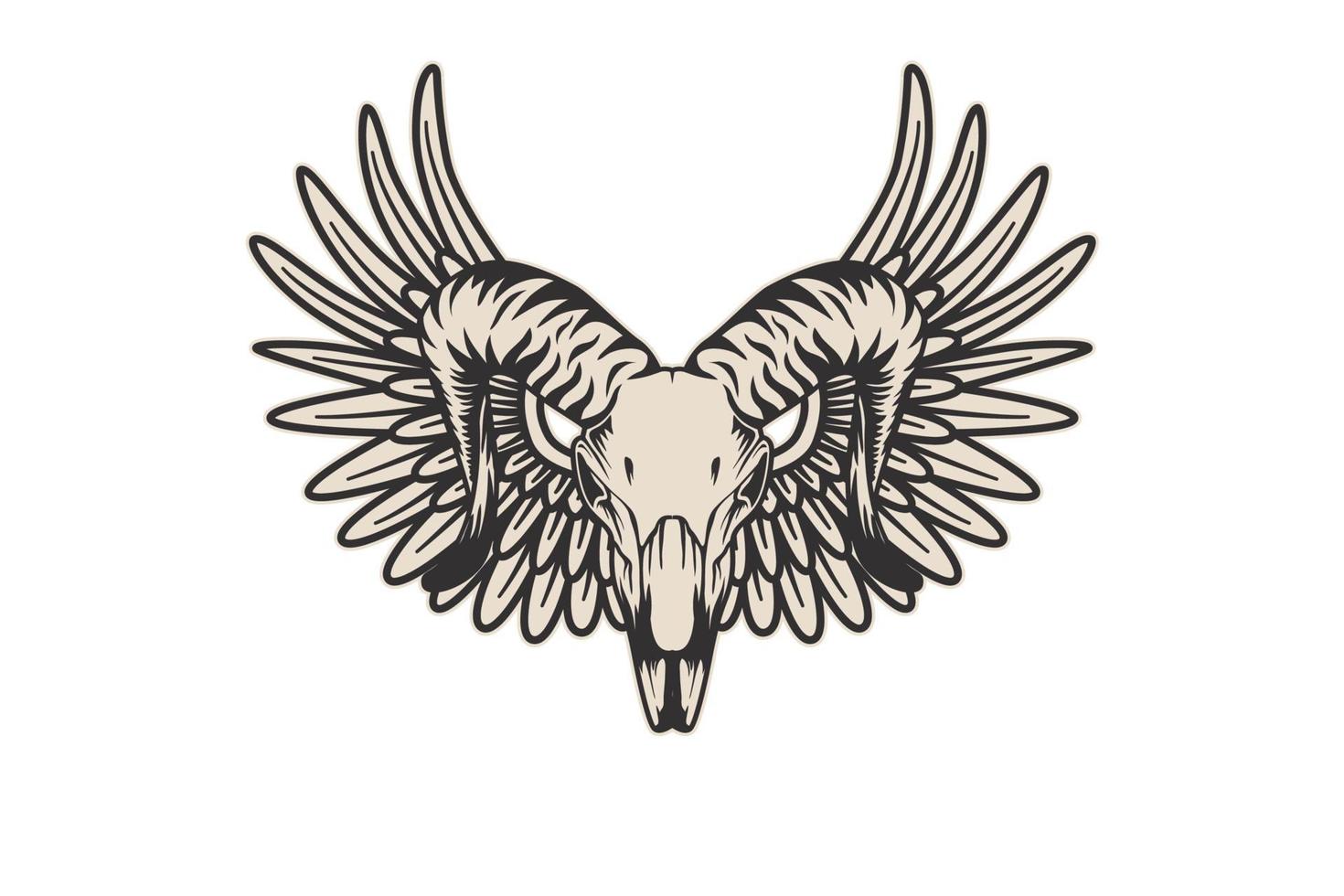 Rams head with wings vector