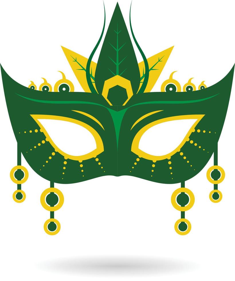 Carnival mask with leaf for festival party invitation and decorations vector