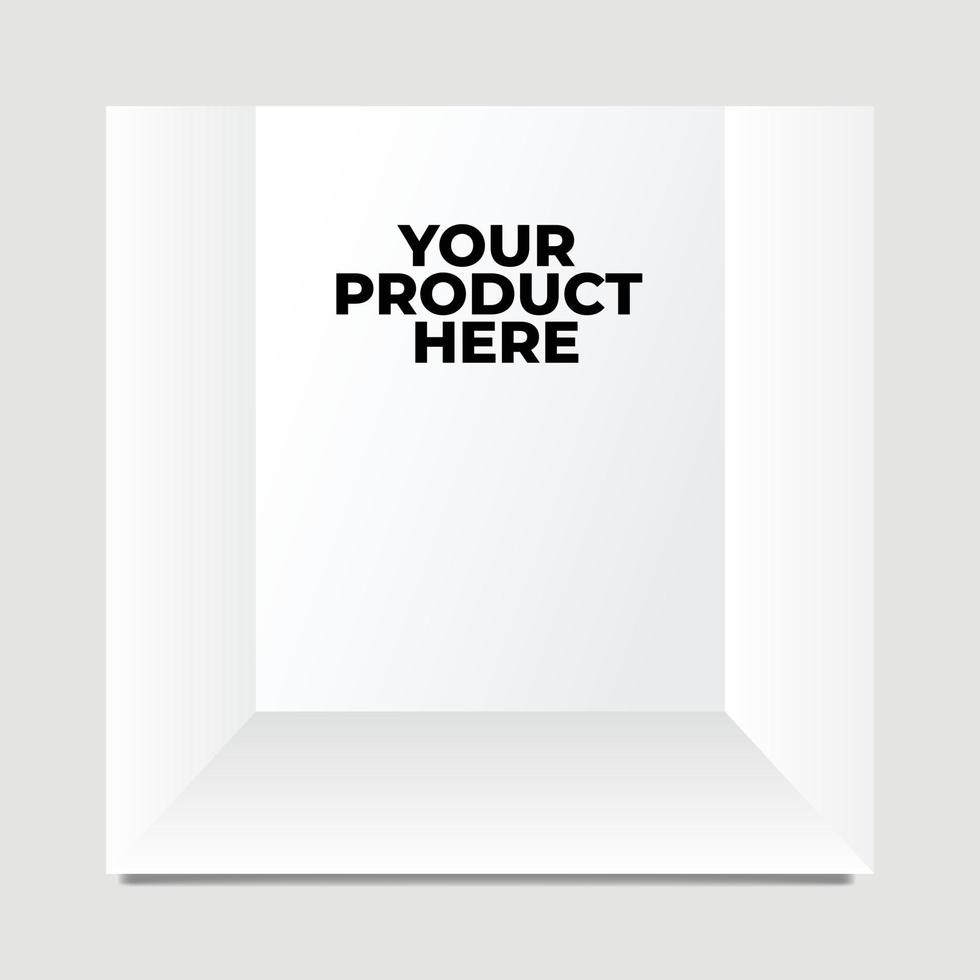 Clean white social media template for product with grey shades or room illusion. Suitable for product display. vector