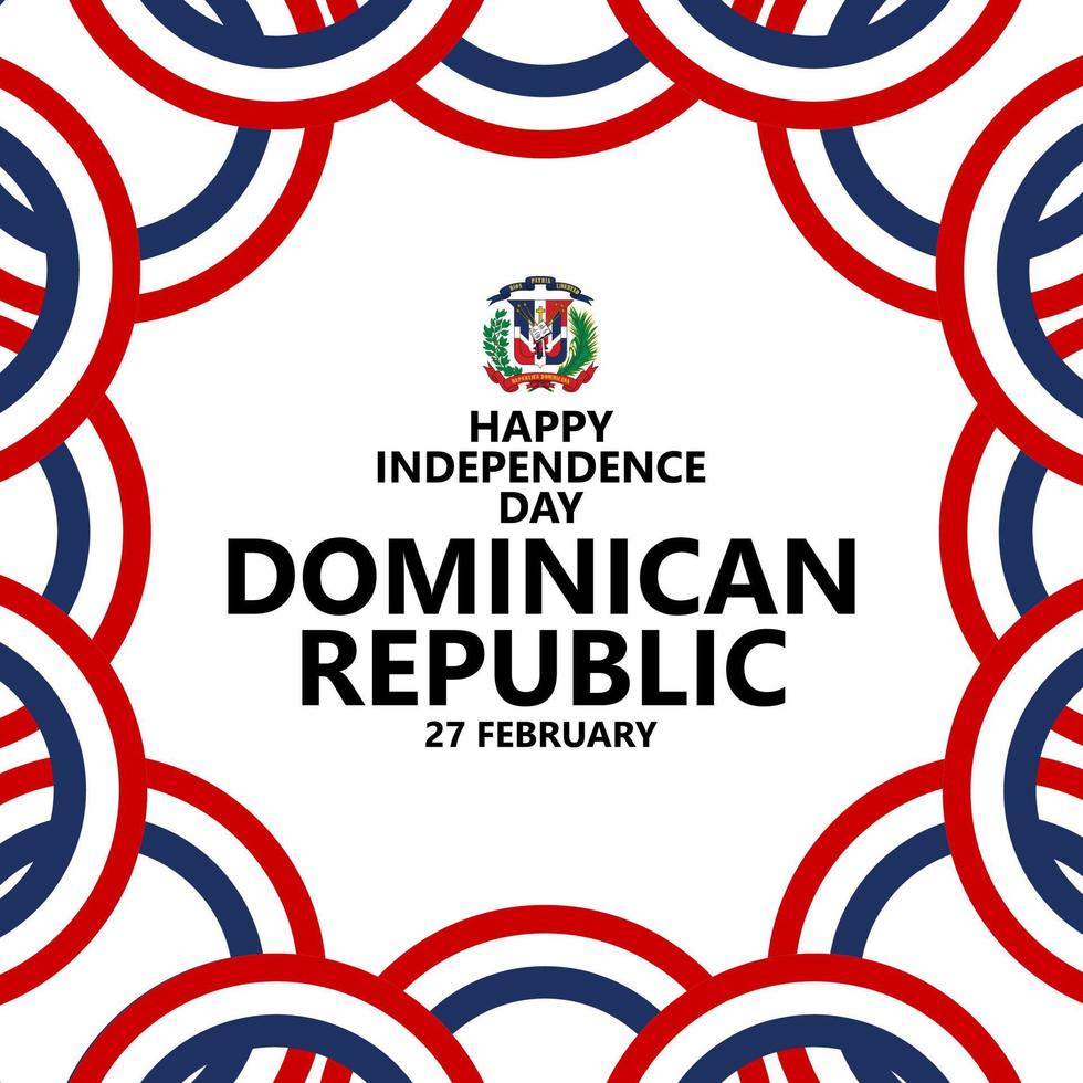 dominicano república independencia día vector modelo. adecuado para social medios de comunicación correo, pegatina, o saludo tarjeta.