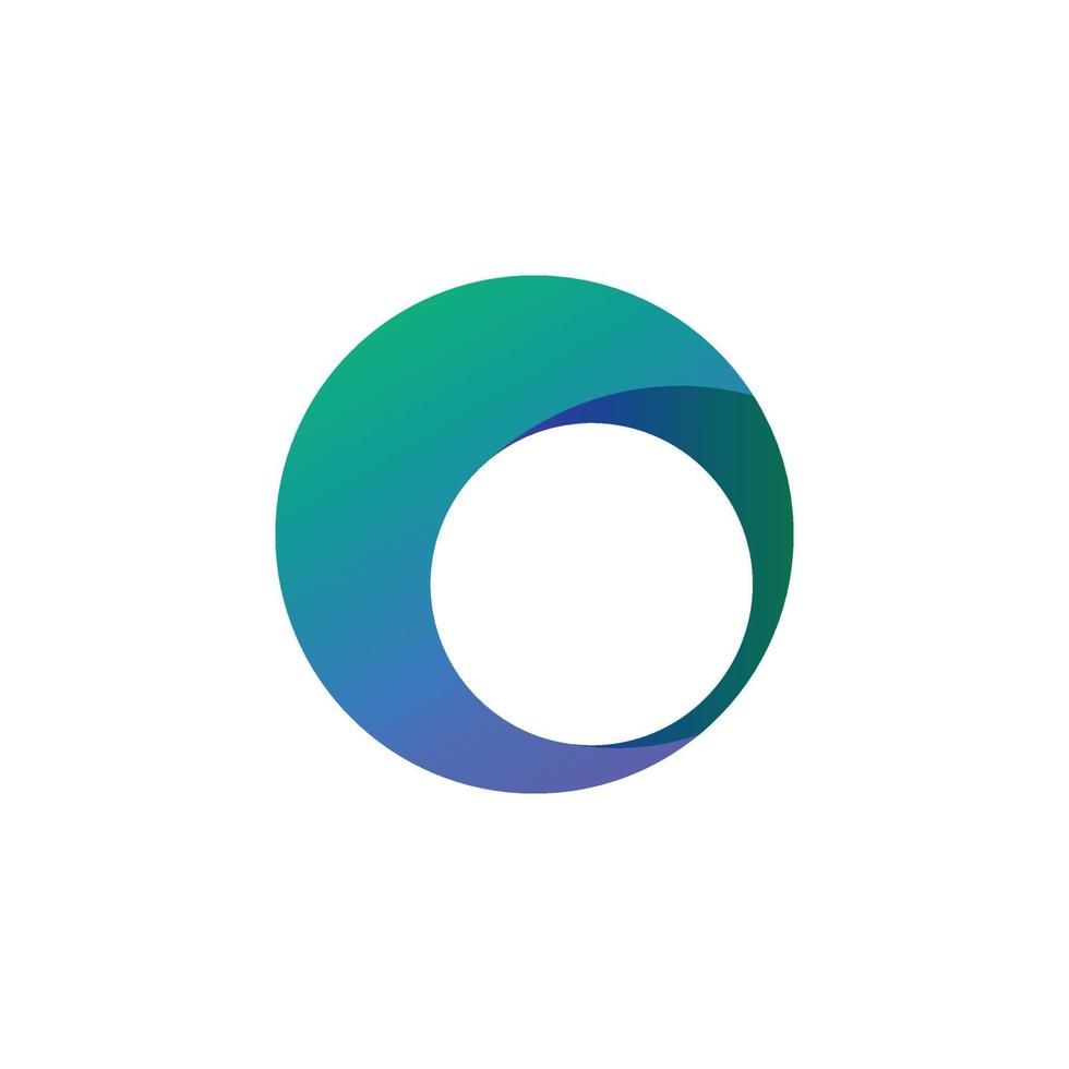 Green and blue gradient colored futuristic ring vector logo. Logo for technology, business, apps, company, product, brand, and finance.