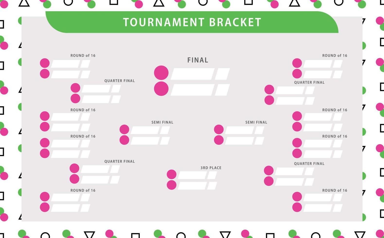 Sport fixture and result template for final round 128 teams knockout  competition. Vector EPS10 Stock Vector