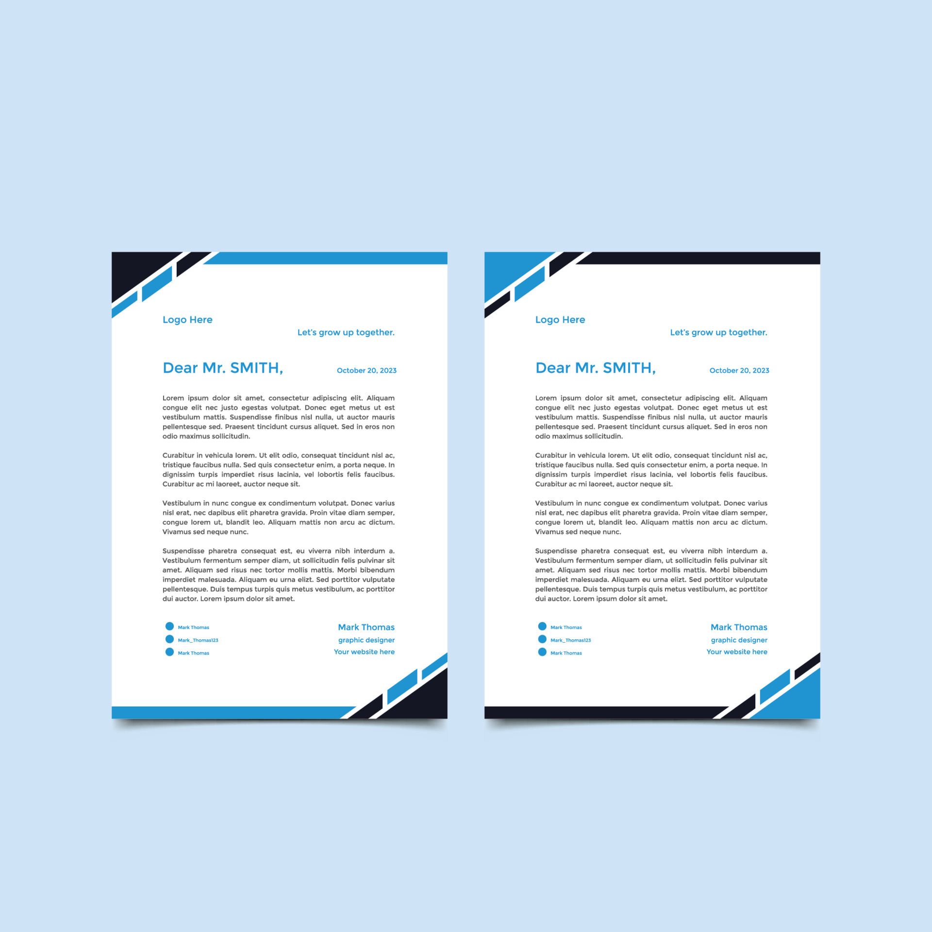 Modern Business Letterhead Design Template, Abtract Letterhead Design