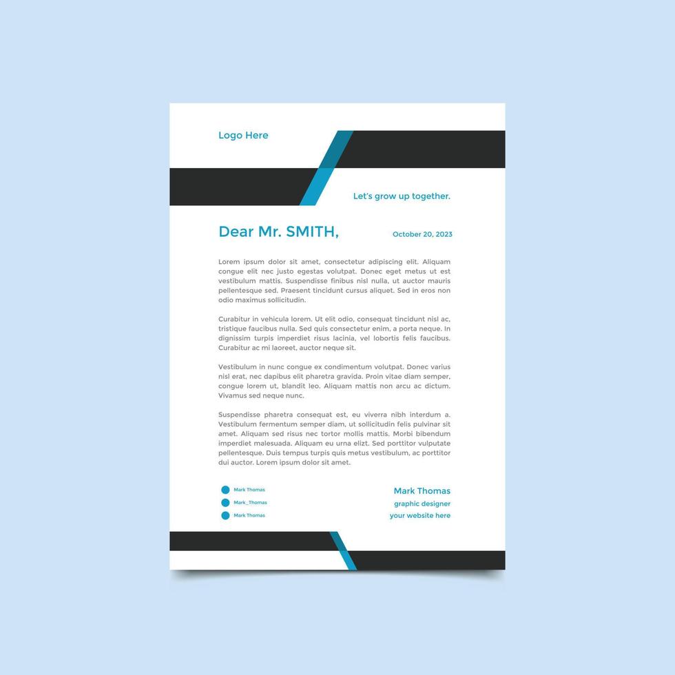 Creative Professional corporate modern business letterhead vector template..eps