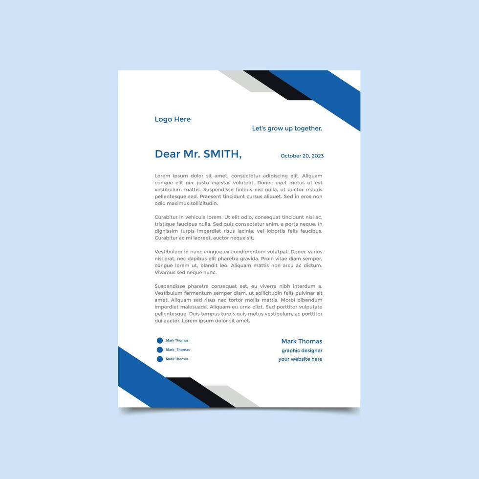 Business style letter head templates for your project design,modern business Elegant and Minimalist style latter head design template..eps vector