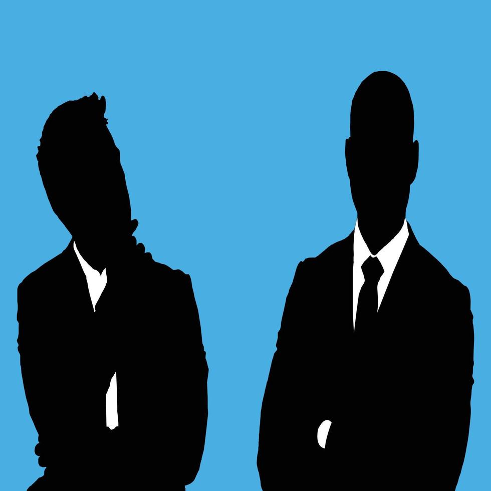 vector  businessman, male, female, and team squad silhouette