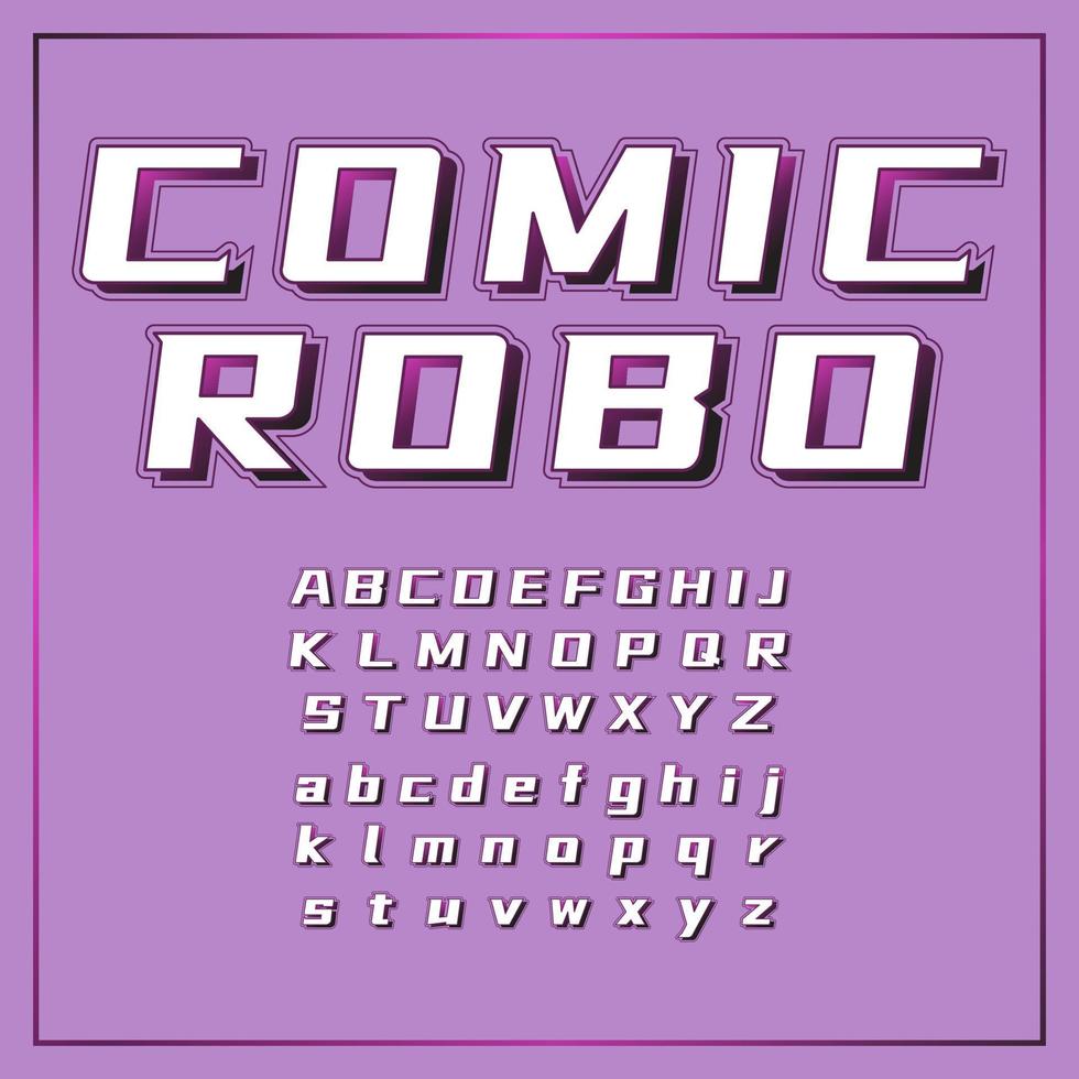 Comic Robo Font Design vector