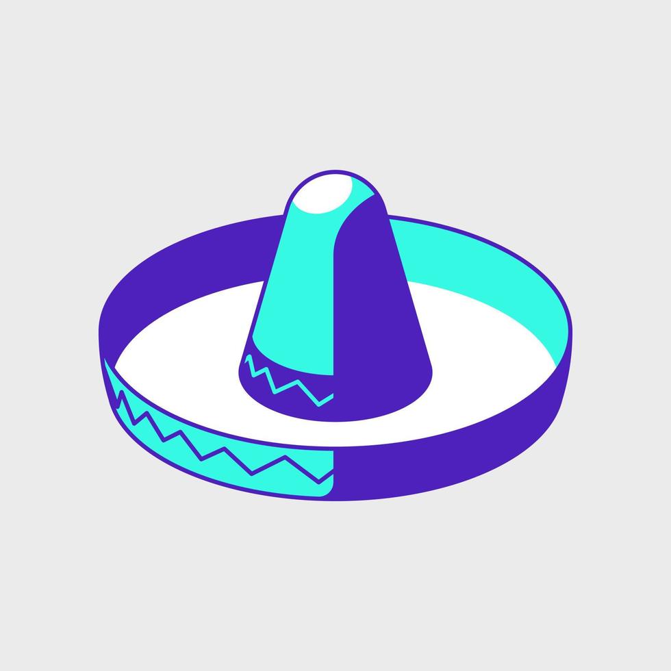 Sombrero hat isometric vector icon illustration