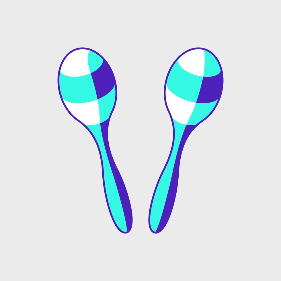 Maracas instrument isometric vector icon illustration