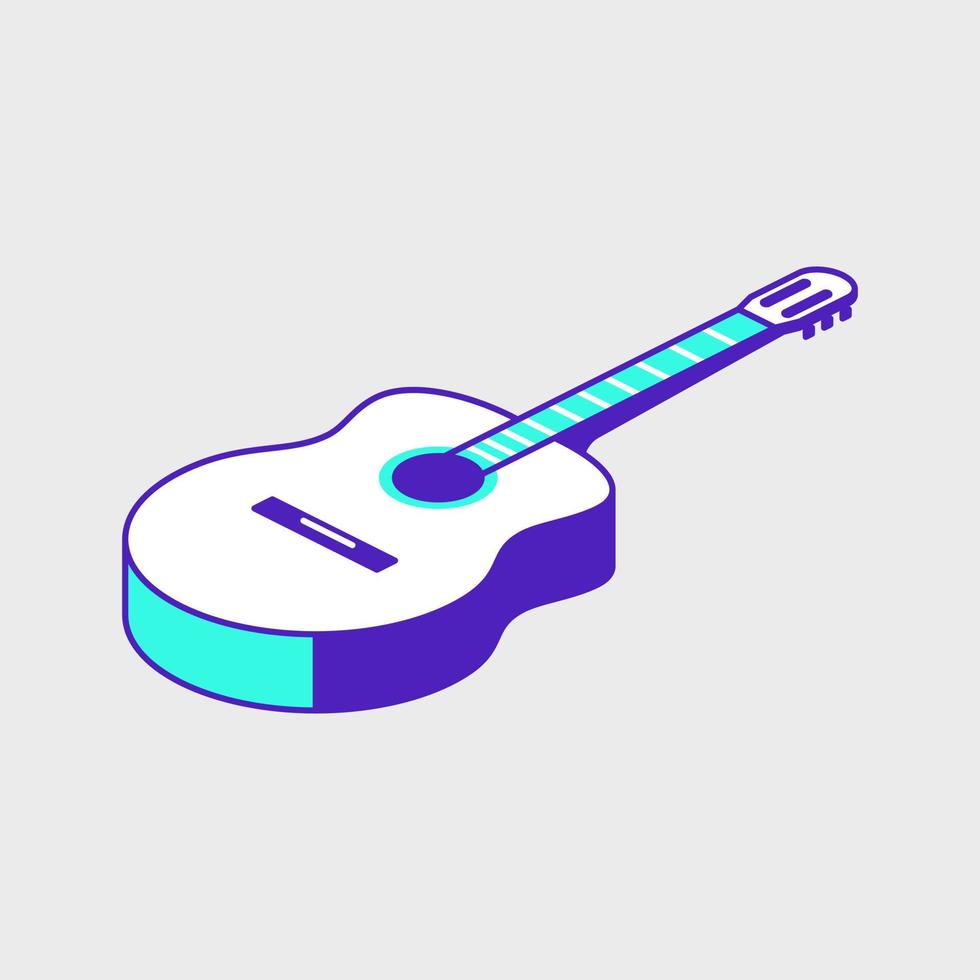 Classical guitar isometric vector icon illustration