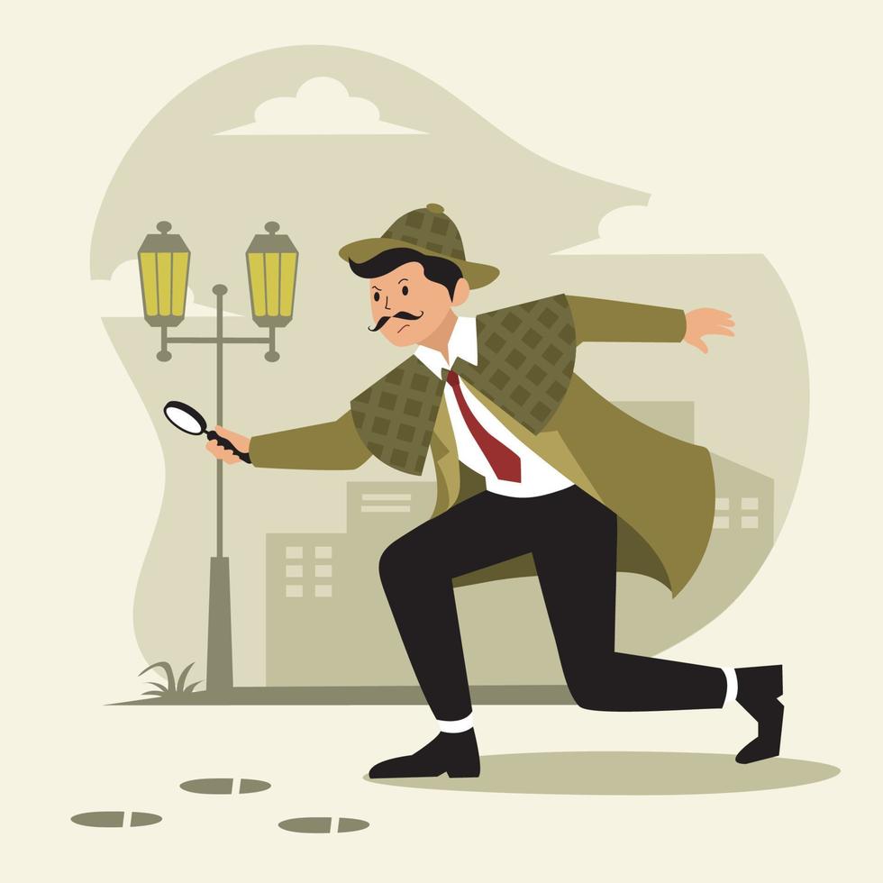 Detective Character on Duty vector