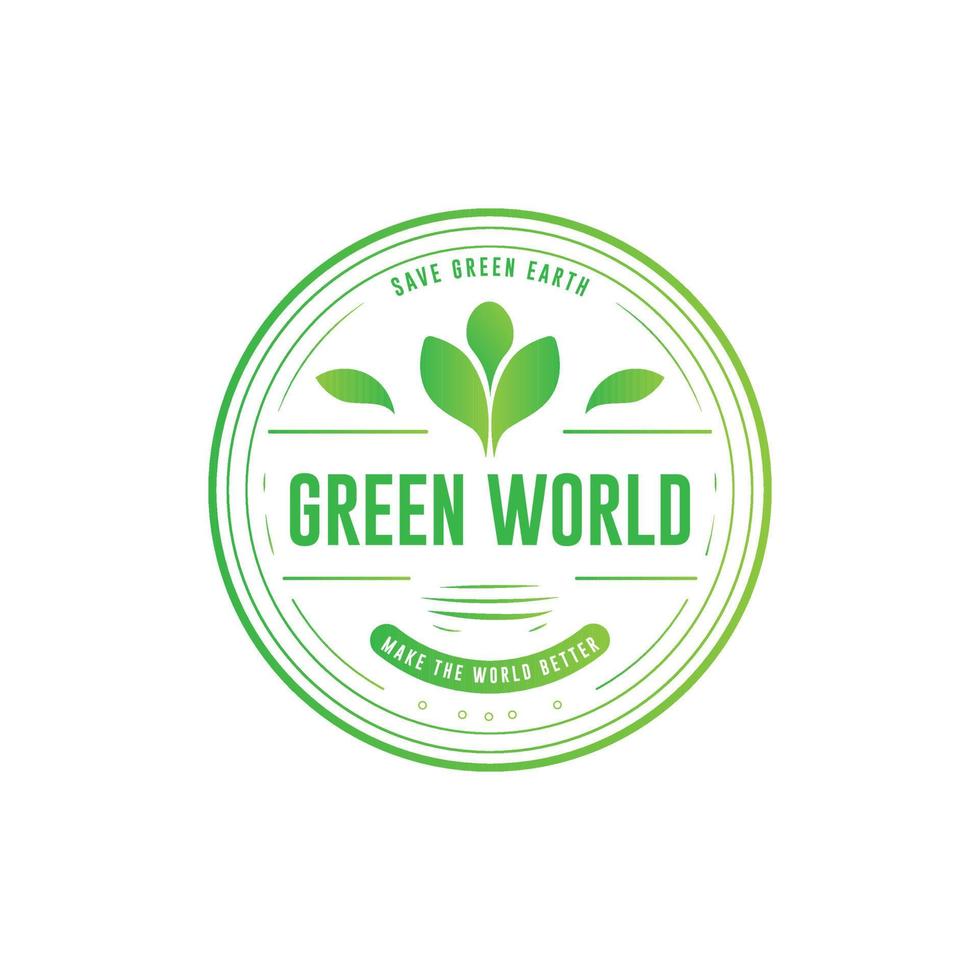 Save the green world and planet logo. Make better earth logo vector