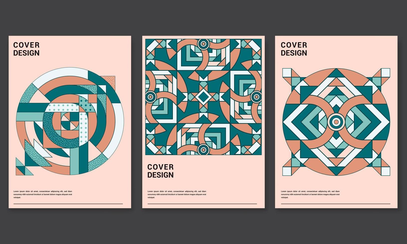 Modern abstract colorful covers set.Contemporary geometric composition for poster, cover, card vector