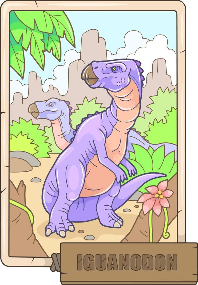 prehistoric dinosaur iguanodon, illustration design vector