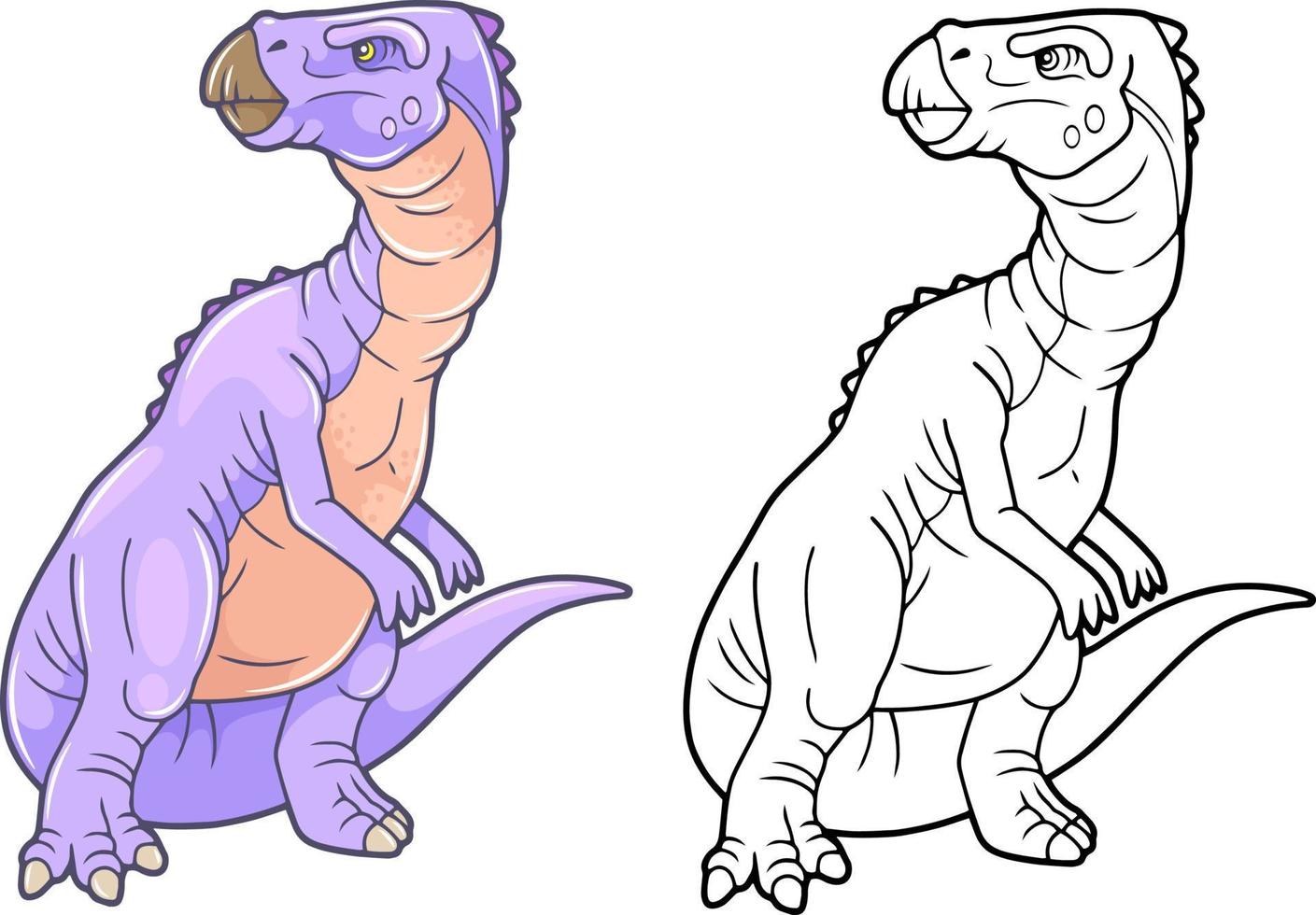 prehistoric dinosaur iguanodon, illustration design vector