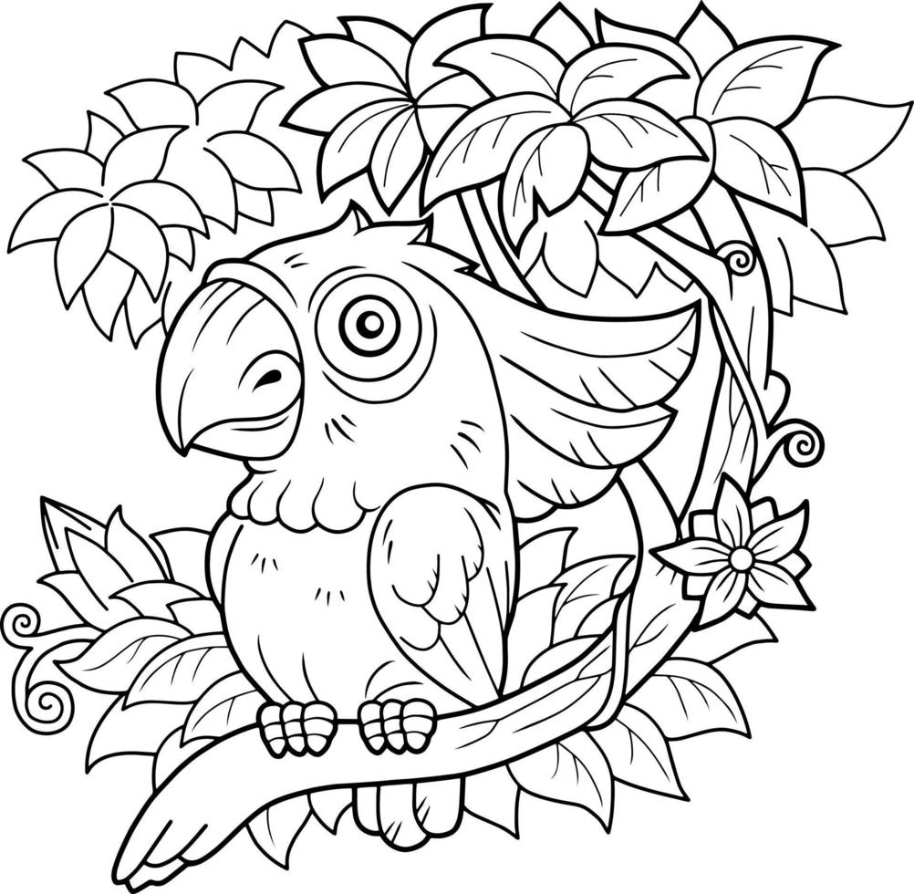funny cockatoo parrot vector
