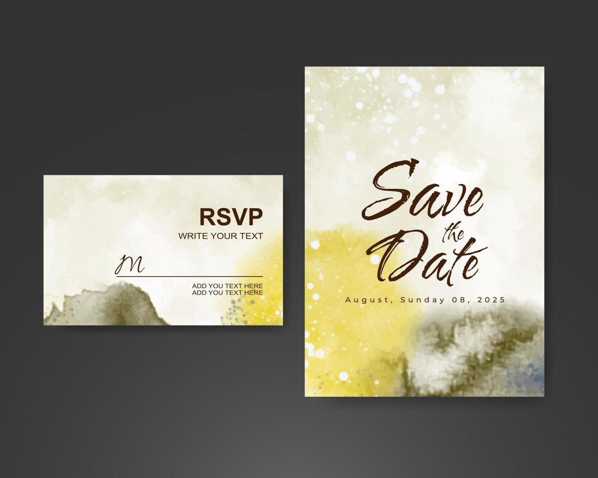 Wedding invitation with abstract watercolor background vector