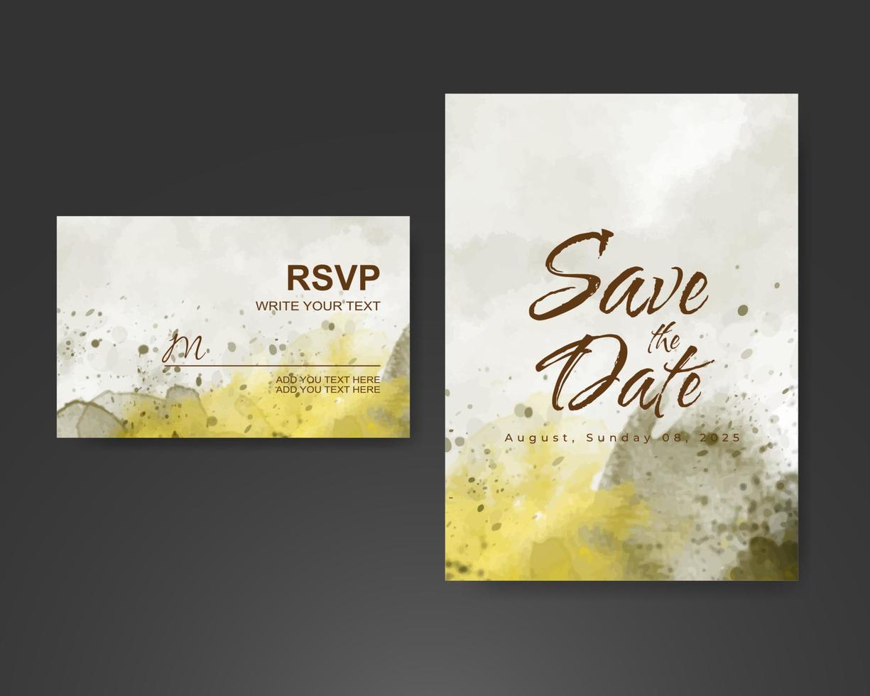 Wedding invitation with abstract watercolor background vector