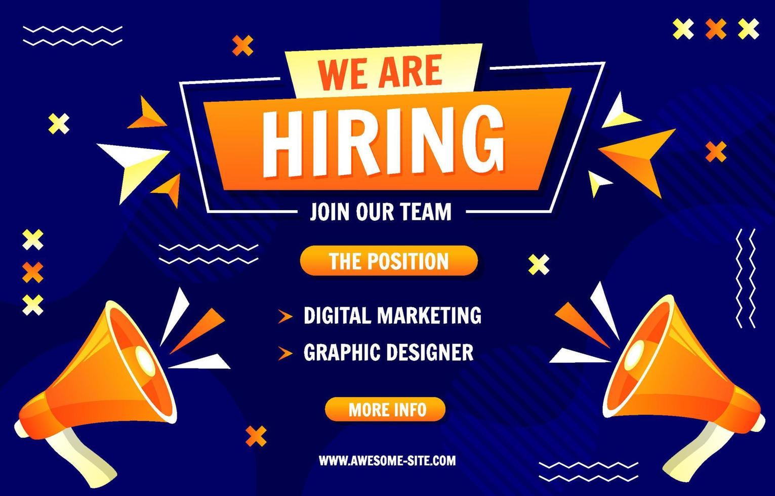 We Are Hiring Poster Template vector