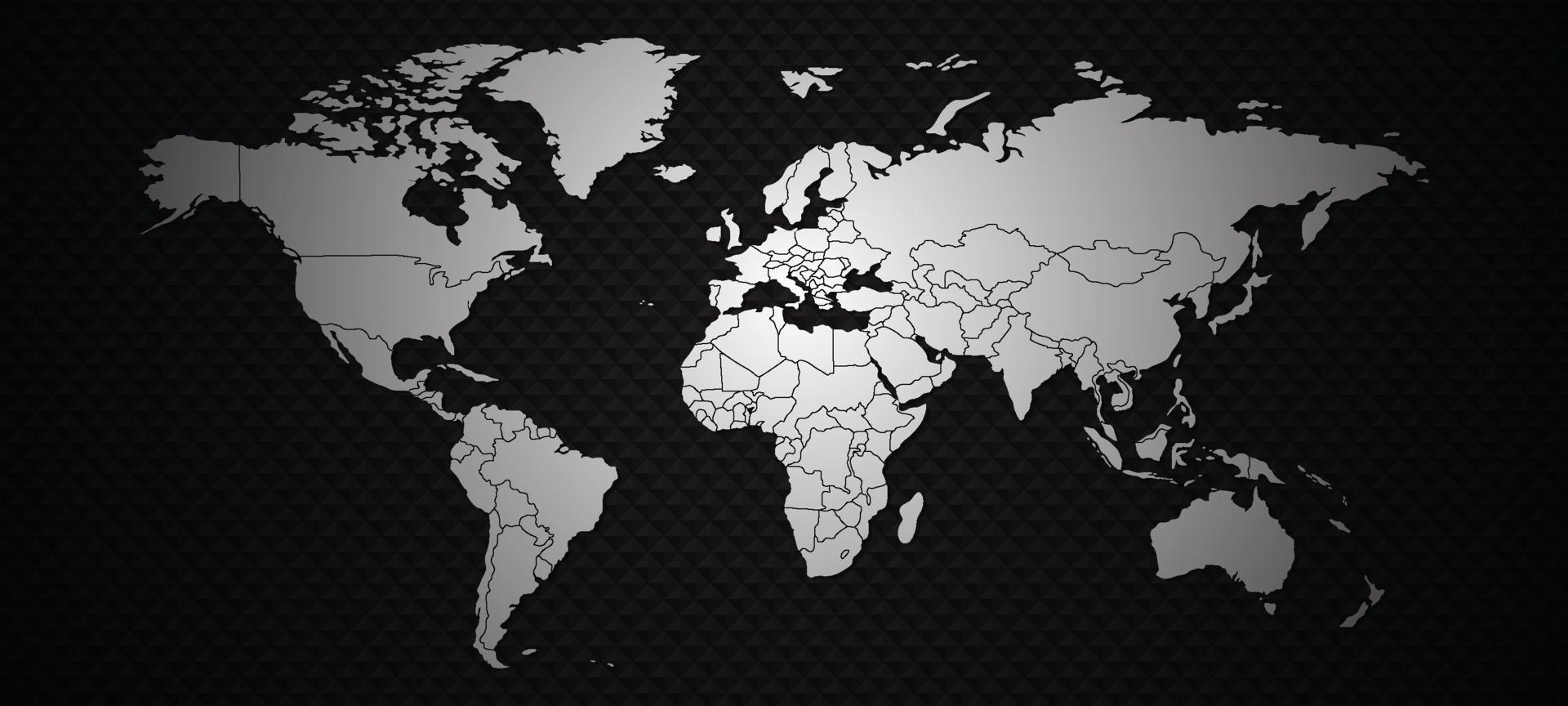 Black and White World Map vector
