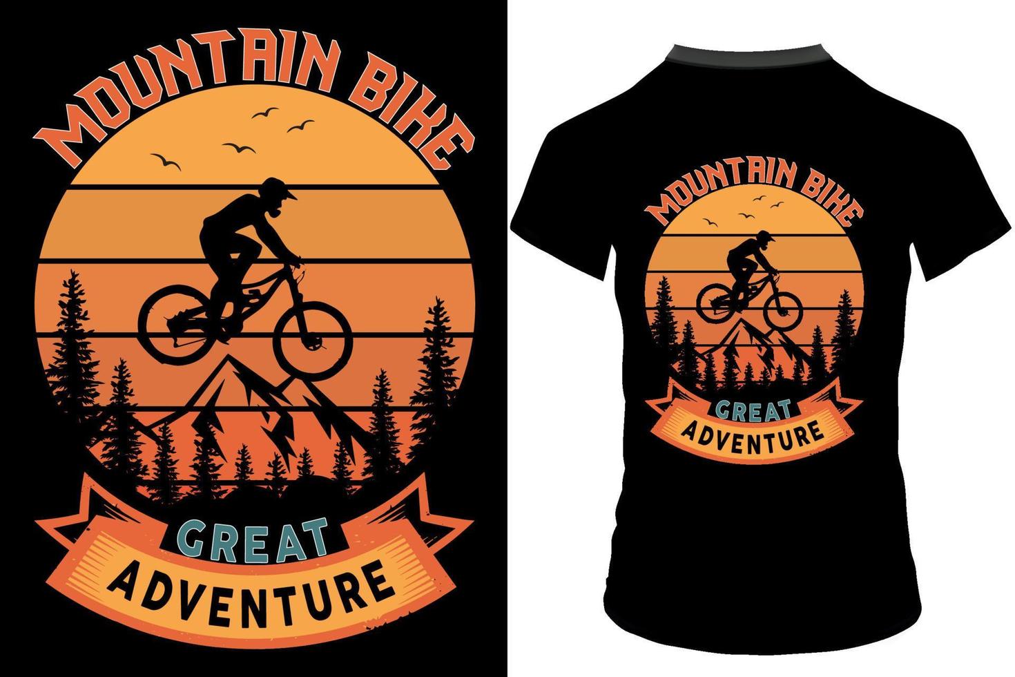 MOUNTAIN BIKE GREAT ADVENTURE slogan Retro vintage T-shirt design, Mountain bike adventure t-shirt design, Illustration vector design.