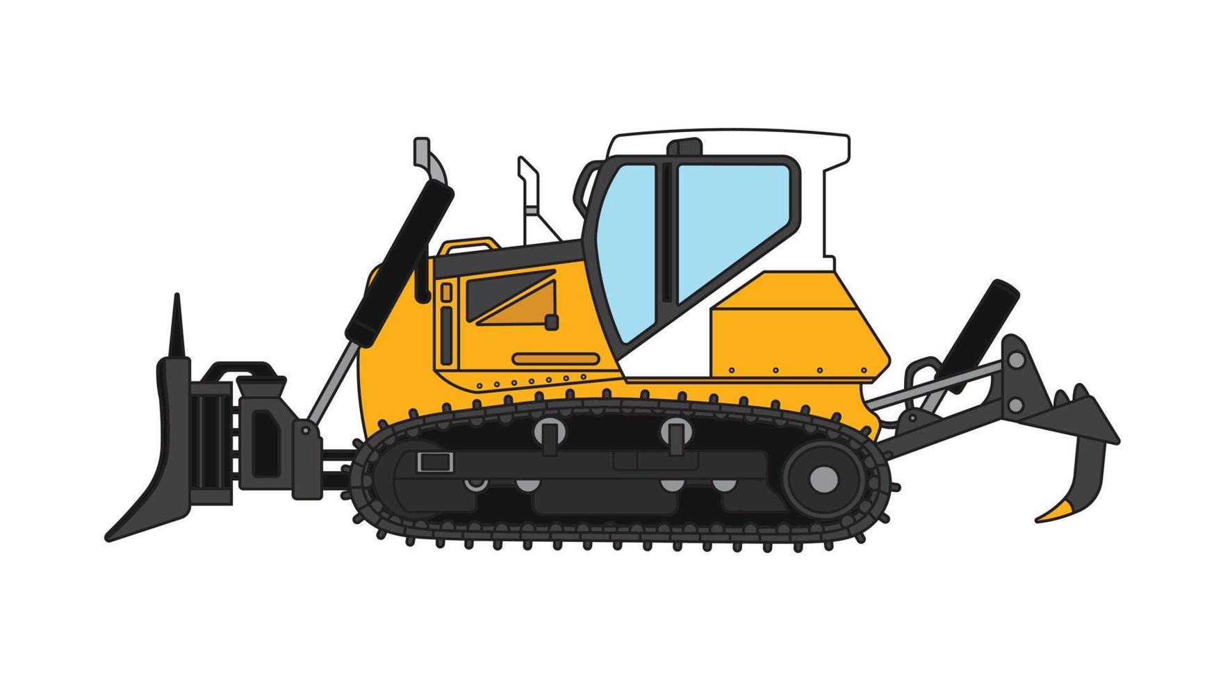 Vector illustration color children construction small dozer machine clipart