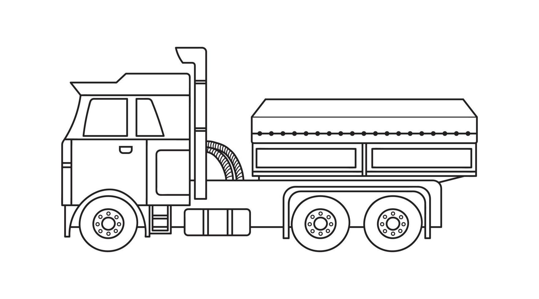 mano dibujado vector ilustración color niños construcción mini Talla retro clásico tugurio camión clipart