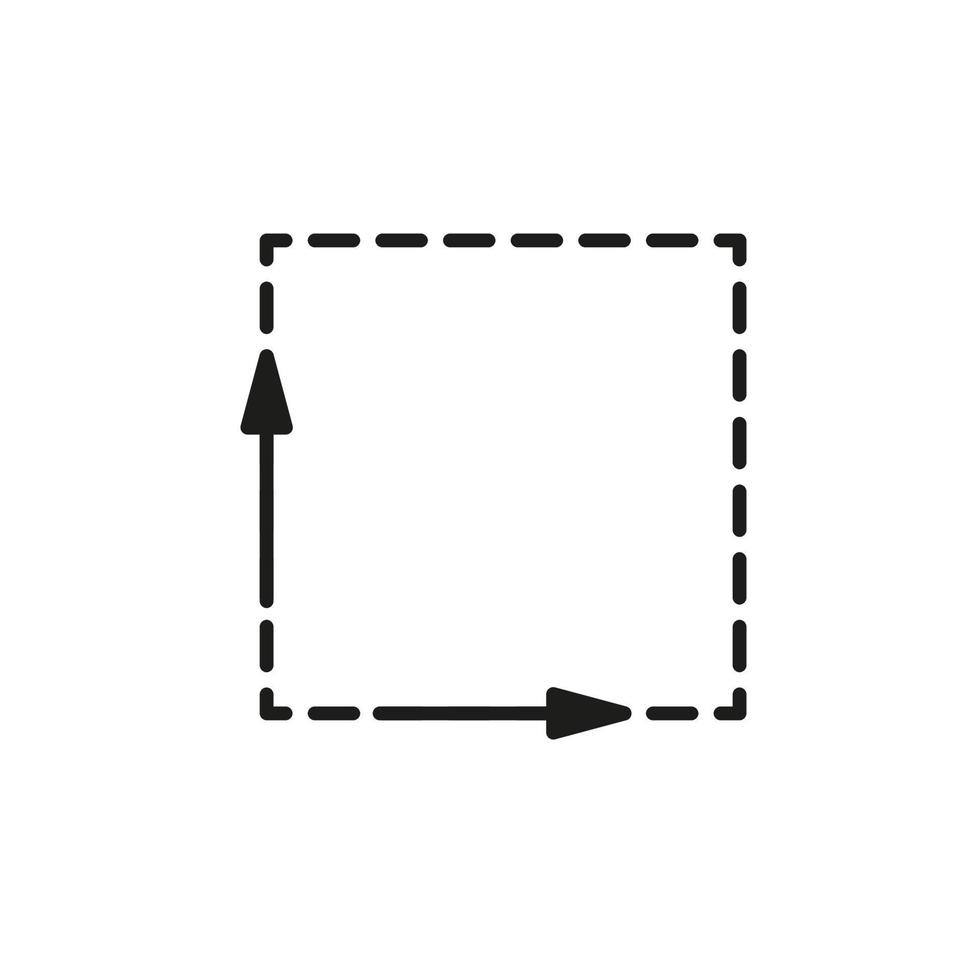 Square meter, size surface m2 icon. Measuring area dimension sign. Measure of place with length and width arrow. Quantity square metre of space. Vector