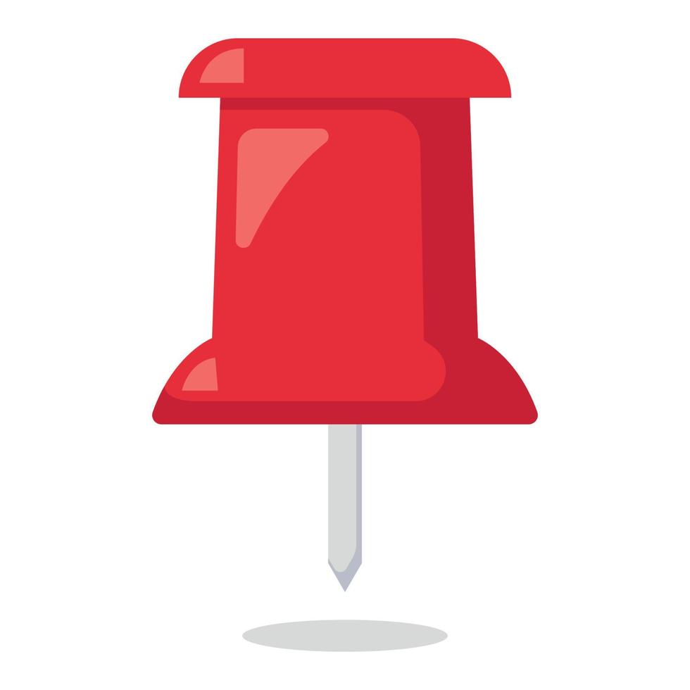 Pin Tack Red Flat Style vector
