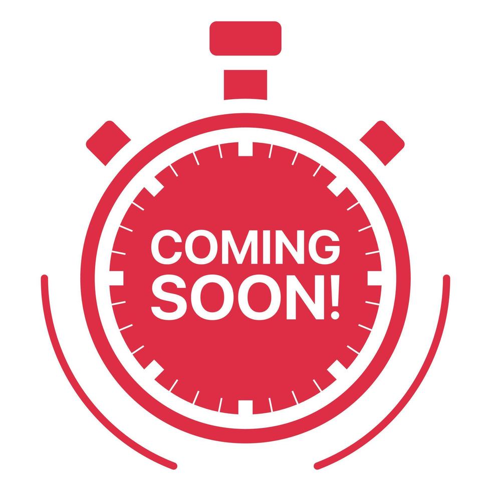 Coming Soon Stopwatch Timer Red vector