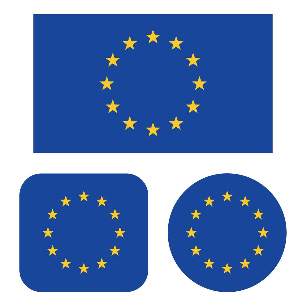 European Union Flag In Rectangle Square And Circle vector