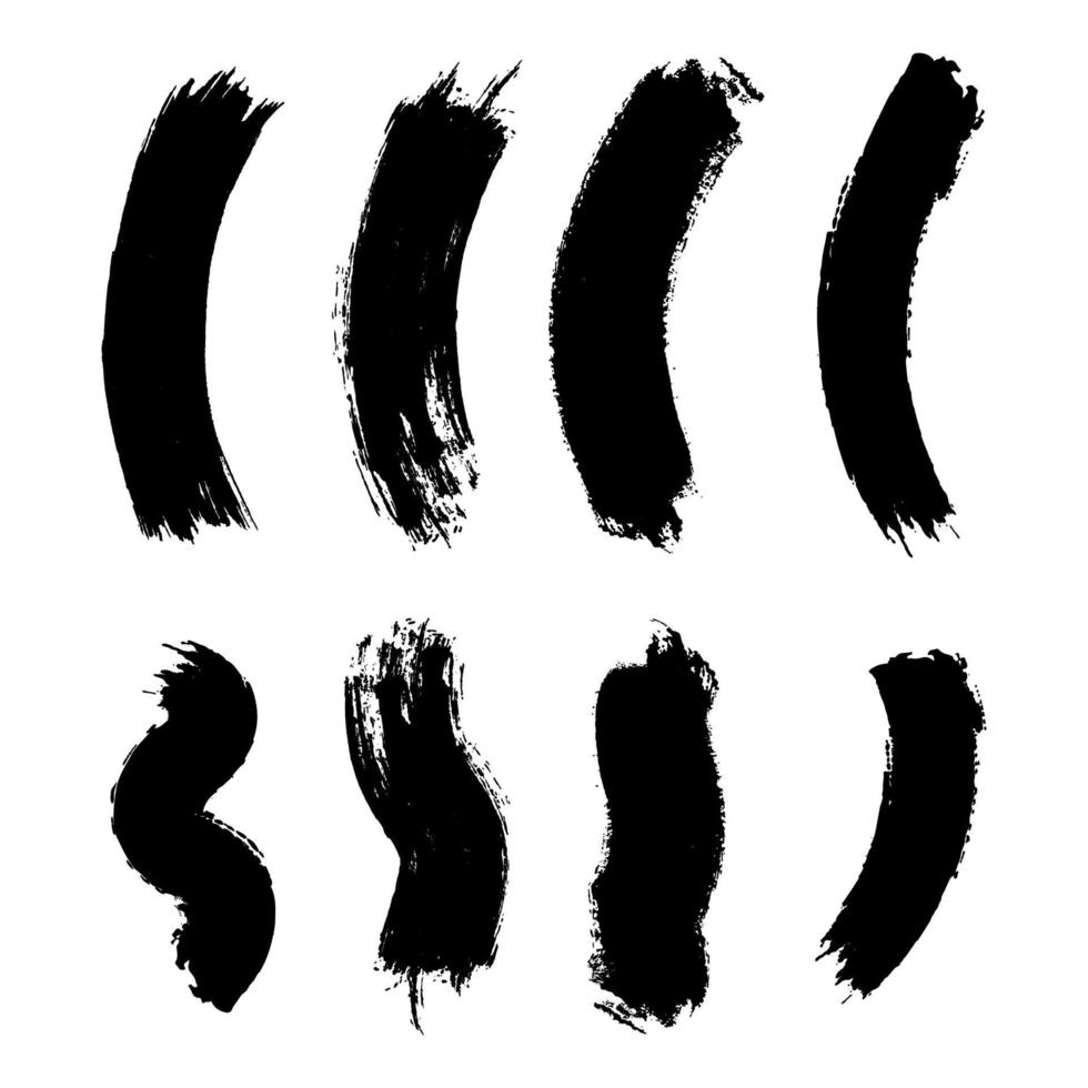 Set Of Wavey Paint Brush Strokes vector
