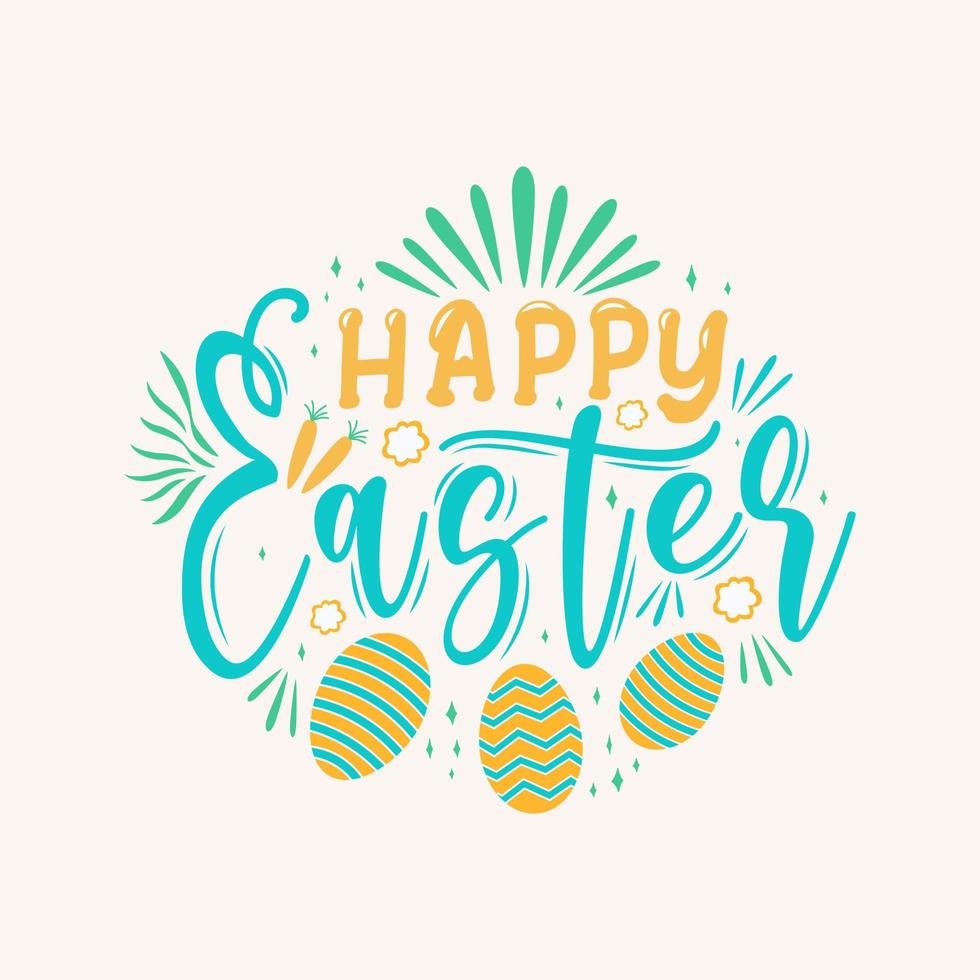 Happy Easter Beautiful Hand drawn calligraphy and brush pen lettering. Design for holiday greeting card and invitation of the Happy Easter day. vector