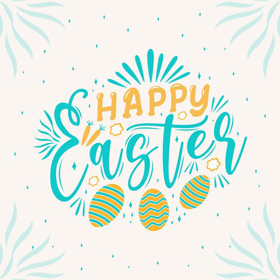 Happy Easter Beautiful Hand drawn calligraphy and brush pen lettering. Design for holiday greeting card and invitation of the Happy Easter day. vector