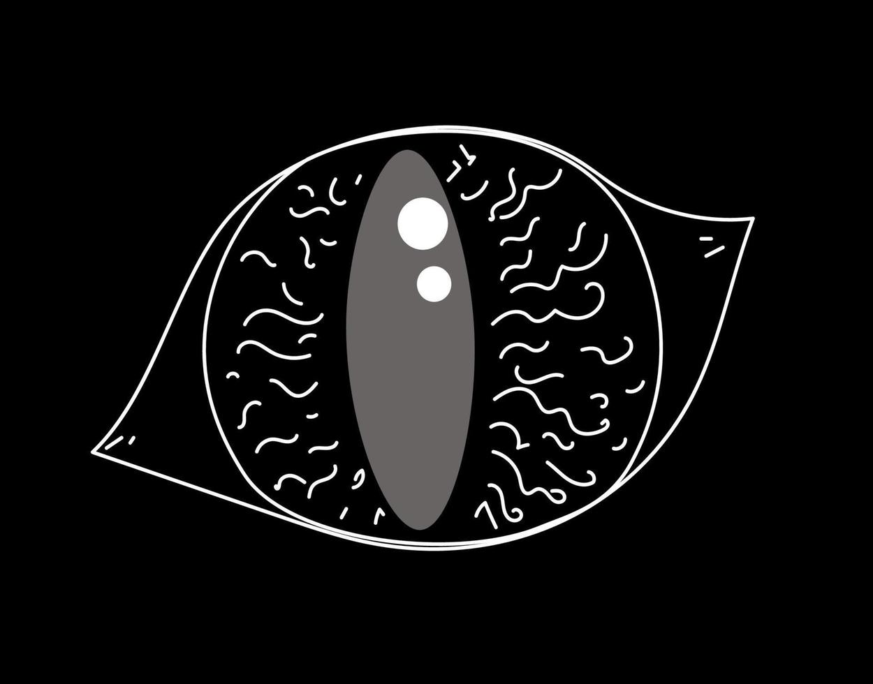 Cat eye vector doodle hand drawn illustration