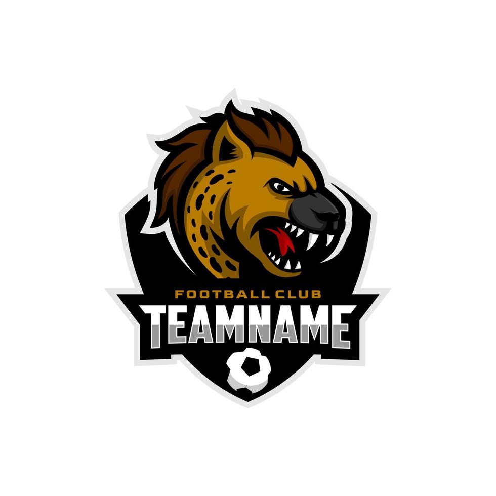 Hyena mascot for a football team logo. Vector Illustration.