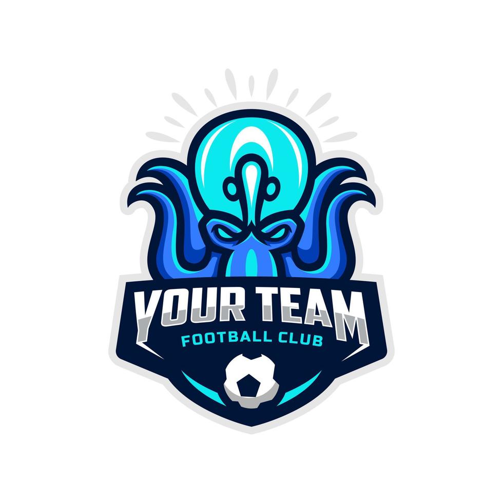 Octopus mascot for a football team logo. Vector illutration.