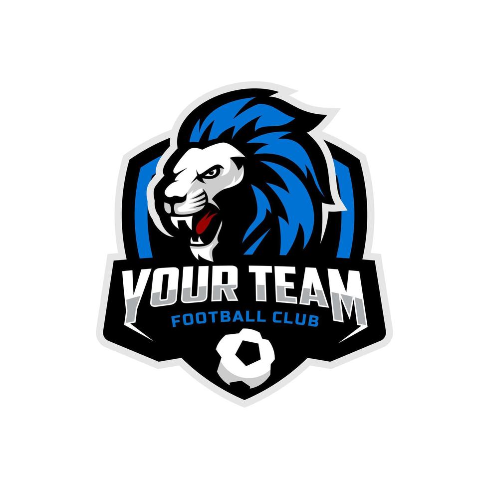 león mascota para un fútbol americano equipo logo. vector ilustración.