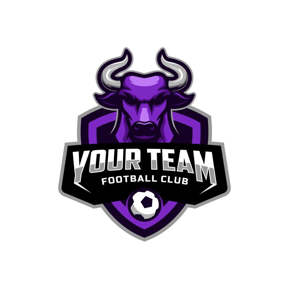 Bulls mascot for a football team logo. Vector illustration.