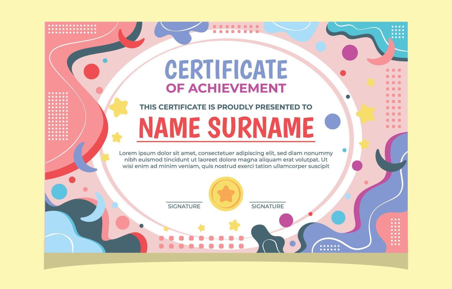 Fun and Bubbly Creative Certificate vector