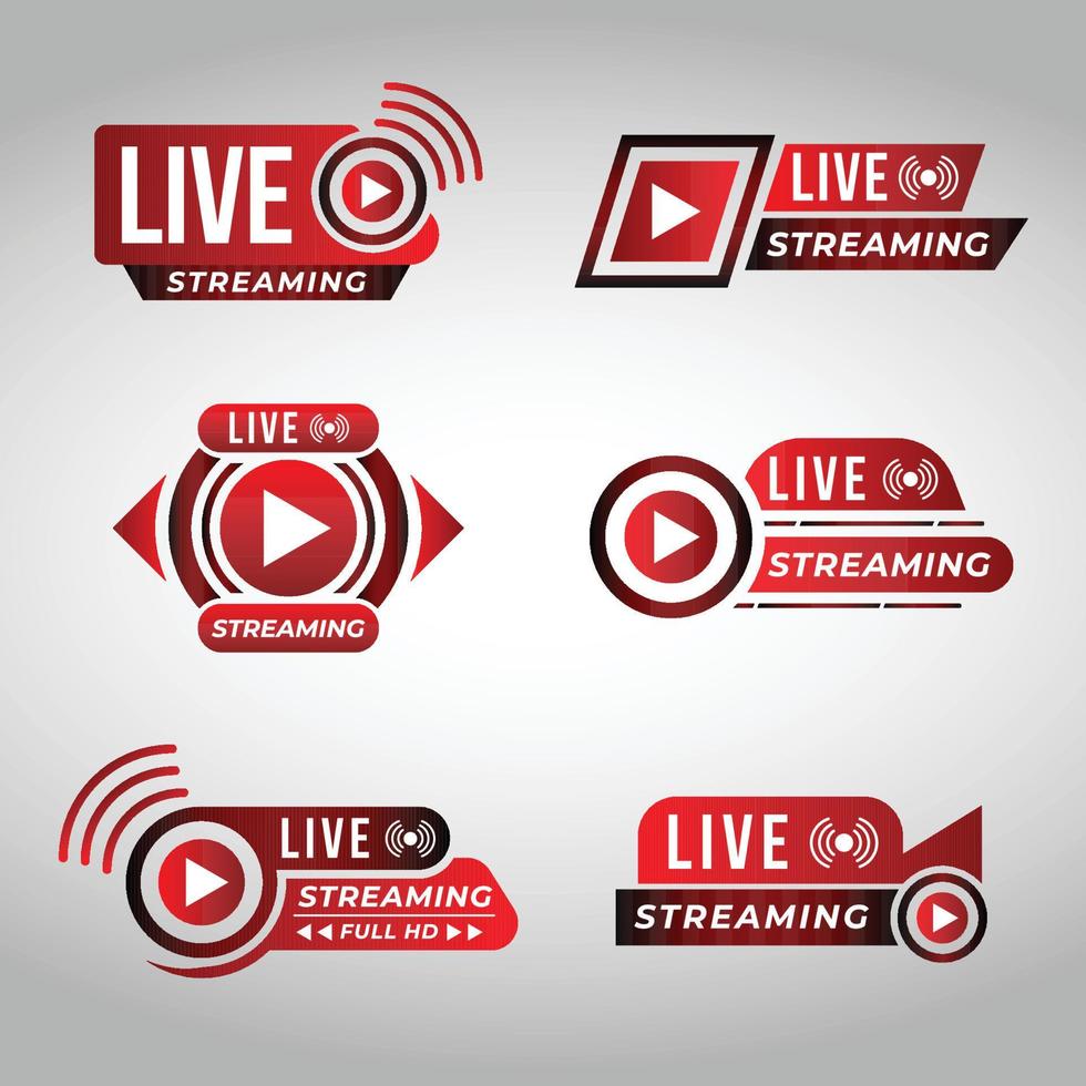 Live Stream Badge With The Logo vector