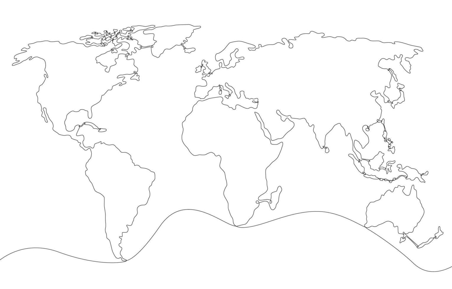 Sketch of The Whole World in Outline Form vector